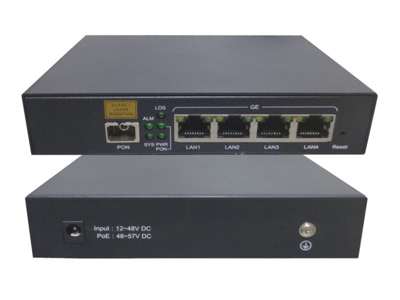 GP2400-4GT四口鐵殼4GE千兆GPON POE ONU/ONT光貓